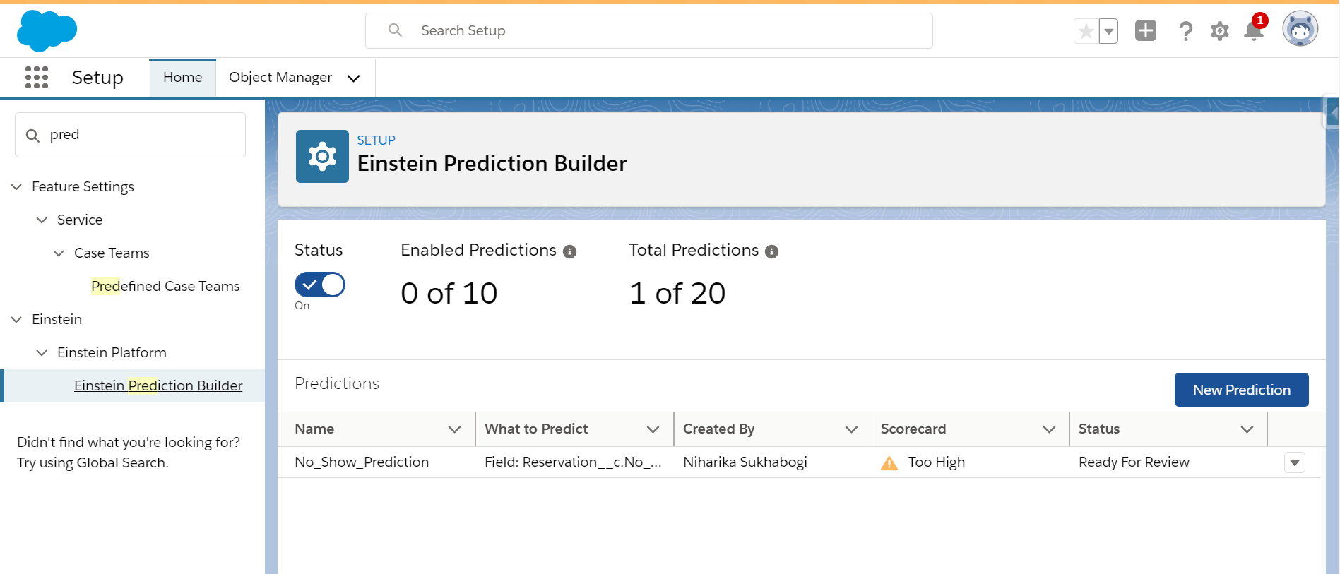 Einstein Prediction Builder